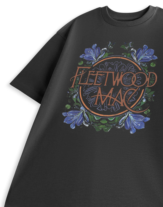 Fleetwood Mac Flowers Mens Black Short Sleeved T-Shirt