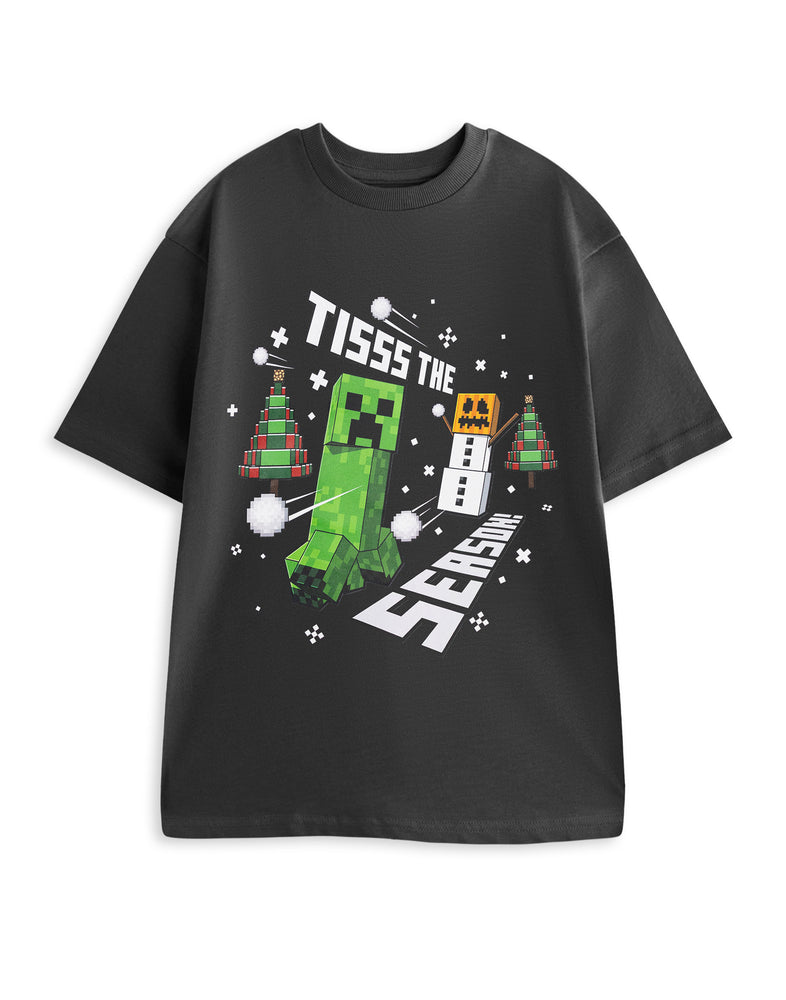 Minecraft Tisss The Season Mens Grey Short Sleeved T-Shirt