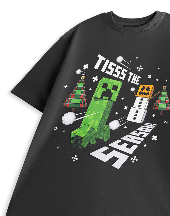 Minecraft Tisss The Season Mens Grey Short Sleeved T-Shirt
