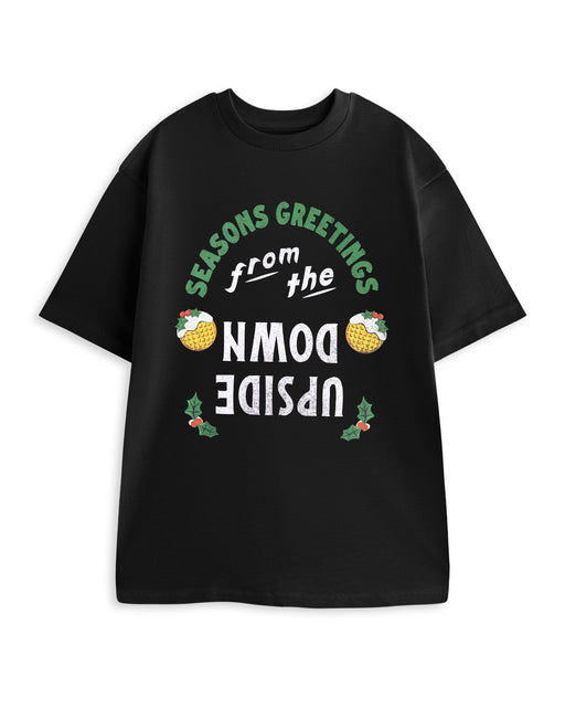 Stranger Things Season Greetings Unisex Black Short Sleeved T-Shirt