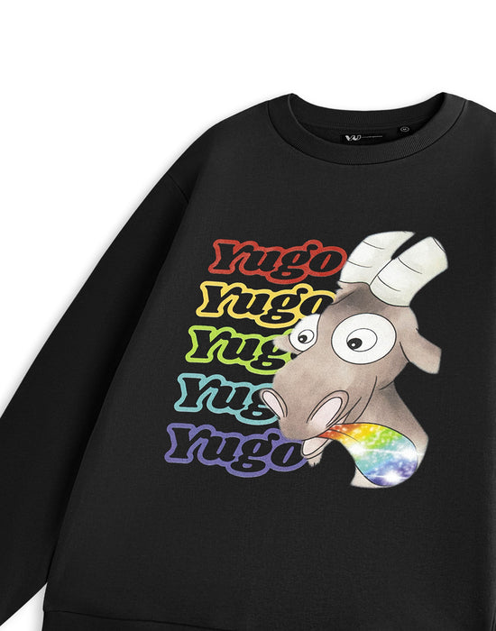 Show Me The Merch Rainbow Yugo Unisex Black Sweatshirt