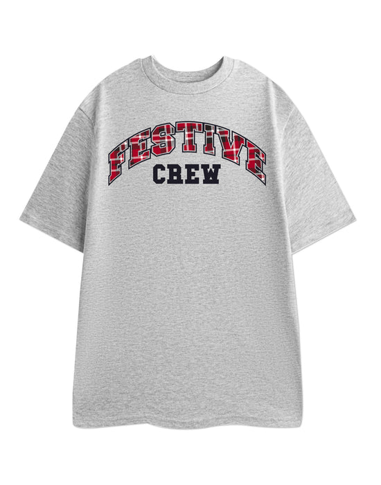 Festive Crew Grey Unisex Grey Short Sleeved T-Shirt
