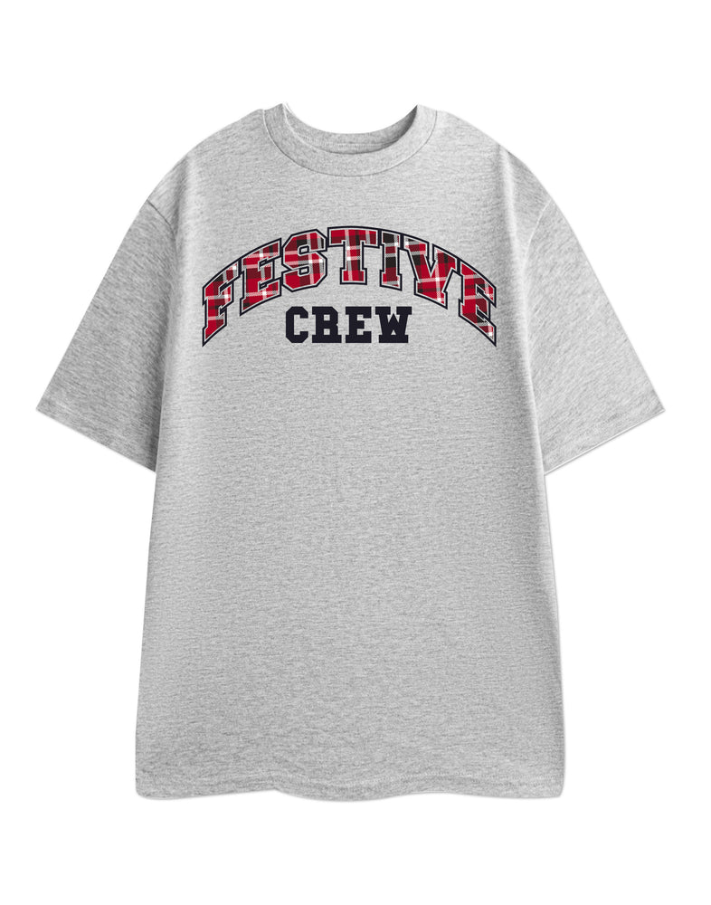 Festive Crew Grey Unisex Grey Short Sleeved T-Shirt