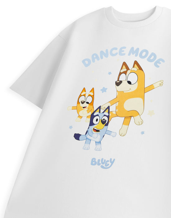 Bluey Dance Mode Unisex White Short Sleeved T-Shirt