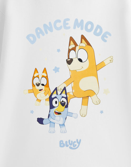 Bluey Dance Mode Unisex White Short Sleeved T-Shirt