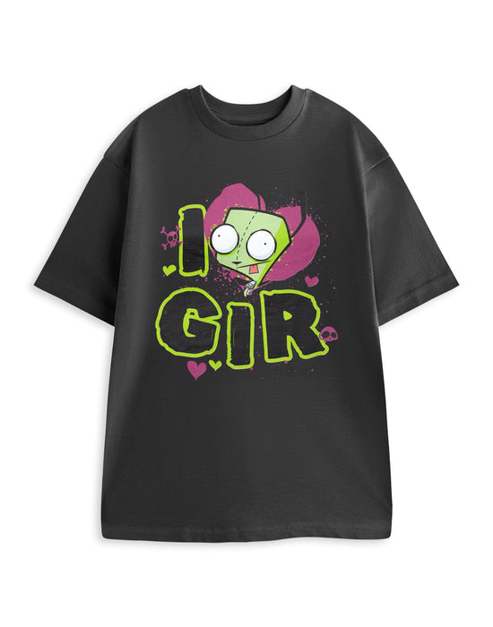 Invader Zim I Love Gir Mens Grey Short Sleeved T-Shirt