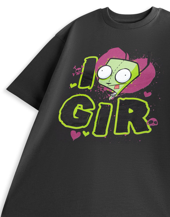 Invader Zim I Love Gir Mens Grey Short Sleeved T-Shirt