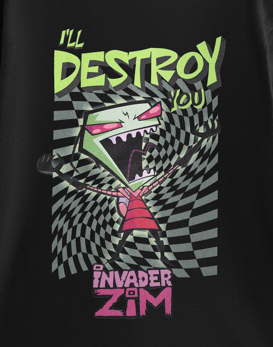 Invader Zim Destroy Unisex Black Short Sleeved T-Shirt