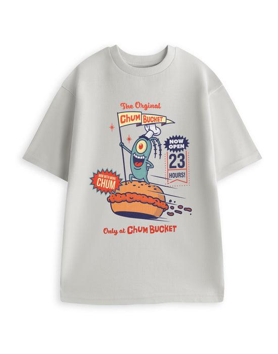 SpongeBob SquarePants Chum Bucket Unisex Grey Short Sleeved T-Shirt