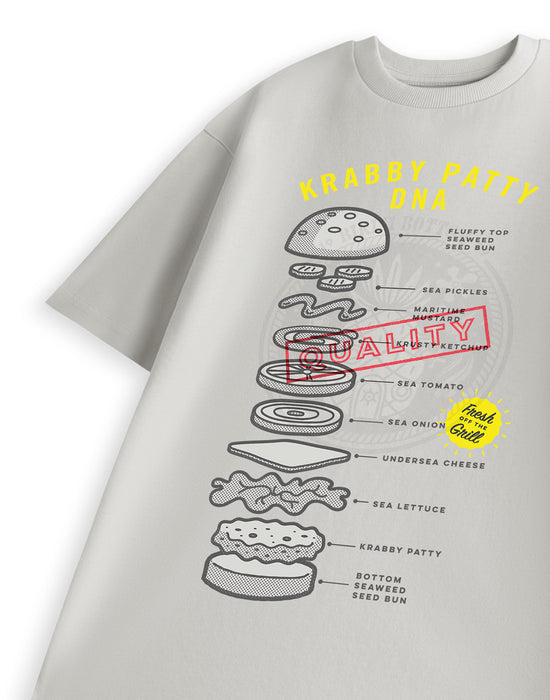 SpongeBob SquarePants Krabby Patty Dna Unisex Grey Short Sleeved T-Shirt