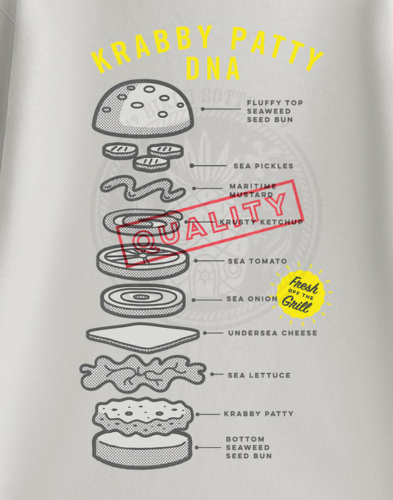 SpongeBob SquarePants Krabby Patty Dna Unisex Grey Short Sleeved T-Shirt