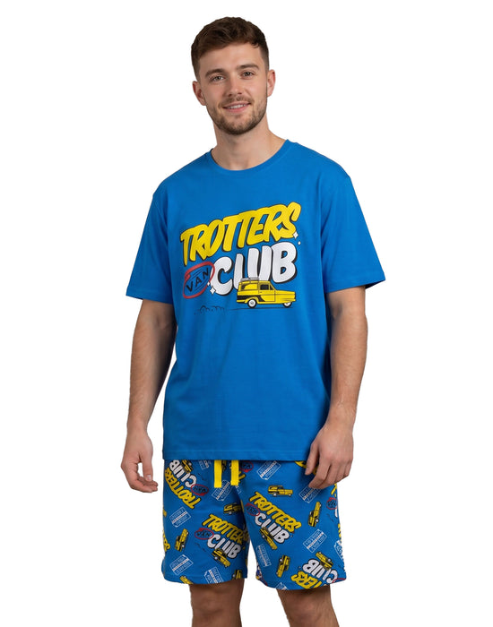 Only Fools And Horses Trotters Club Mens Blue Short Sleeve Short Leg Pyjama Set