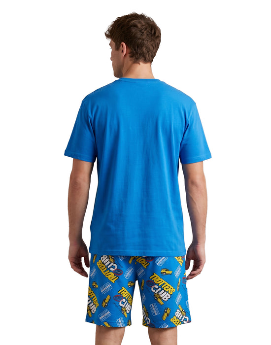 Only Fools And Horses Trotters Club Mens Blue Short Sleeve Short Leg Pyjama Set
