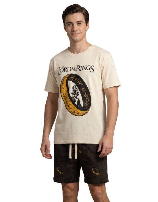 Lord Of The Rings My Precious Mens Brown Short Sleeve Short Leg Pyjama Set
