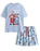 Wallace And Gromit Multi Character Mens Blue Short Sleeve Short Leg Pyjama Set