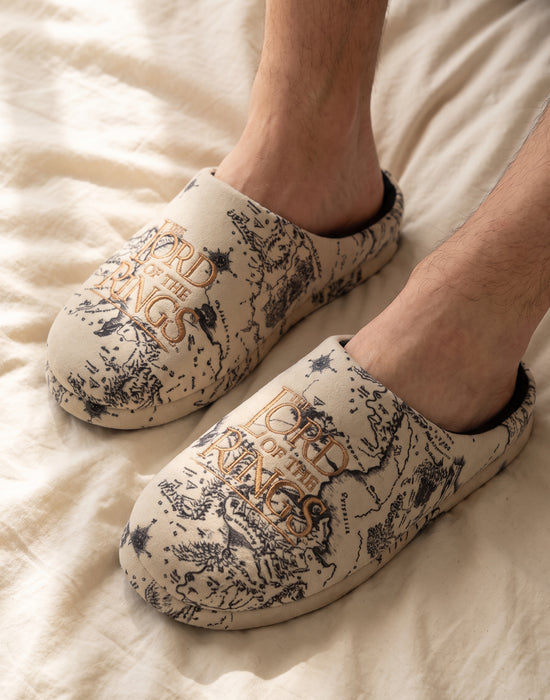 Lord Of The Rings Logo Unisex Beige Mule Slippers