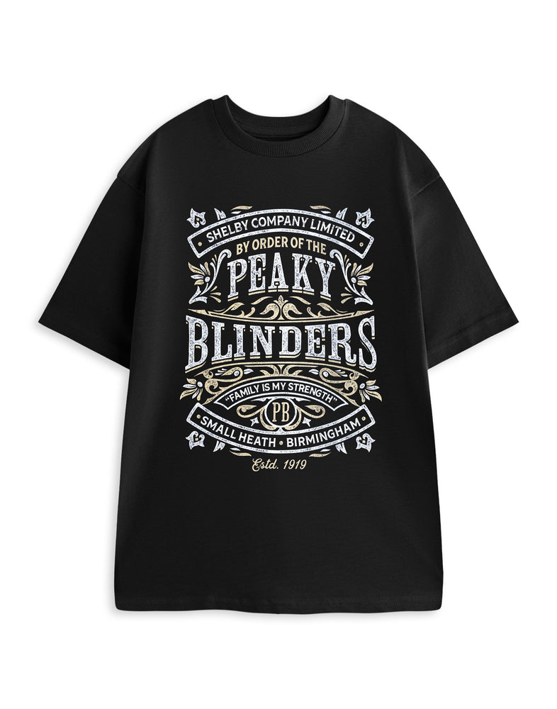Peaky Blinders Family Is My Strength Mens Black Short Sleeved T-Shirt