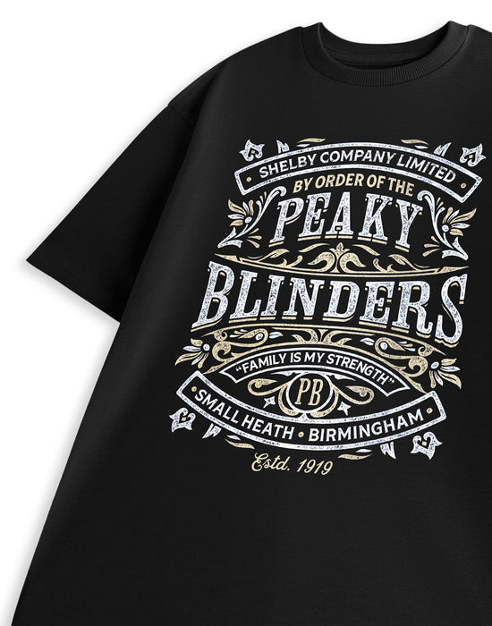Peaky Blinders Family Is My Strength Mens Black Short Sleeved T-Shirt