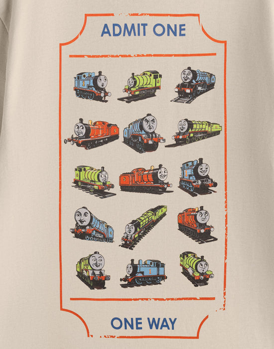 Thomas and Friends Admit One Unisex Beige Short Sleeved T-Shirt