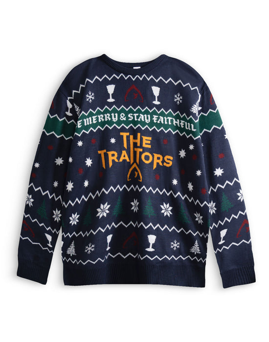 The Traitors Logo Unisex Blue Christmas Jumper
