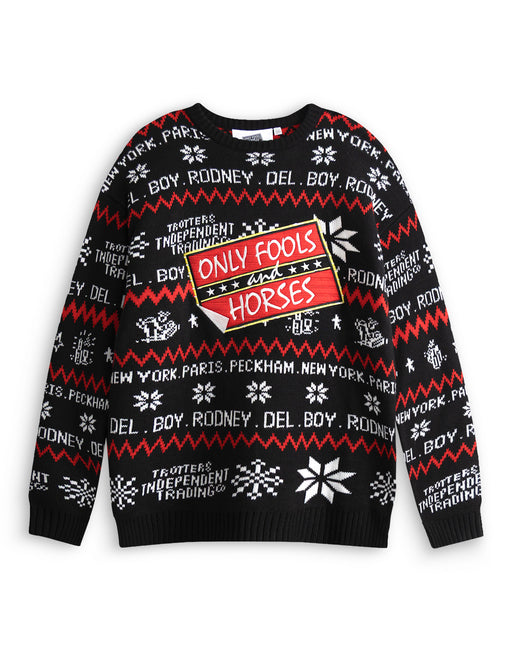 Only Fools And Horses Christmas Snowflake Unisex Black Christmas Jumper