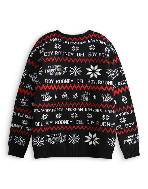 Only Fools And Horses Christmas Snowflake Unisex Black Christmas Jumper