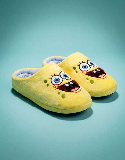 SpongeBob SquarePants Character Face Unisex Yellow Mule Slippers