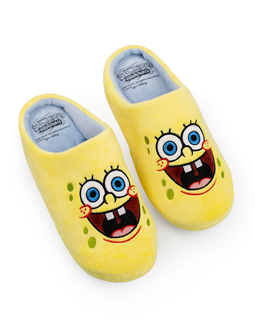 SpongeBob SquarePants Character Face Unisex Yellow Mule Slippers