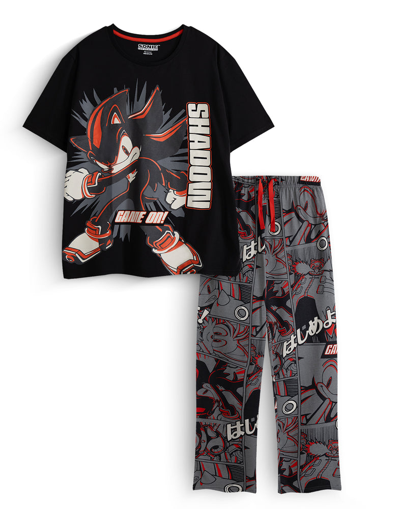 Sonic the Hedgehog Shadow Mens multicoloured Short Sleeve Long Leg Pyjama Set