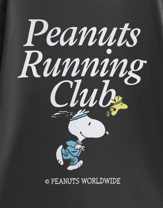 Peanuts Running Club Snoopy Unisex Grey Short Sleeved T-Shirt