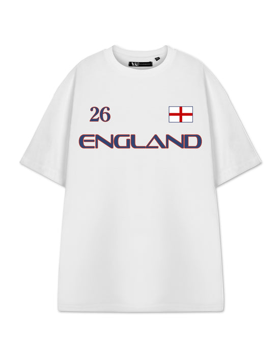 Show Me The Merch England 26 Unisex White Short Sleeved T-Shirt
