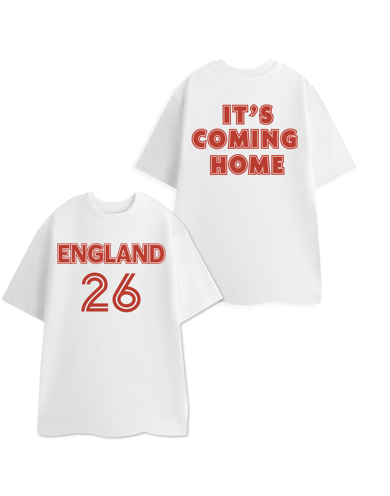 Show Me The Merch It's Coming Home Unisex White Short Sleeved T-Shirt