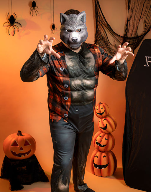 Blues Group Werewolf Mens Grey 2 Piece Costume