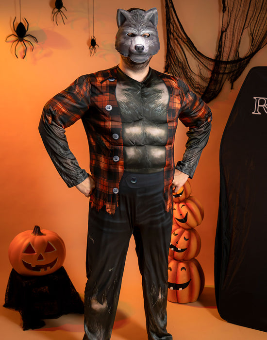 Blues Group Werewolf Mens Grey 2 Piece Costume