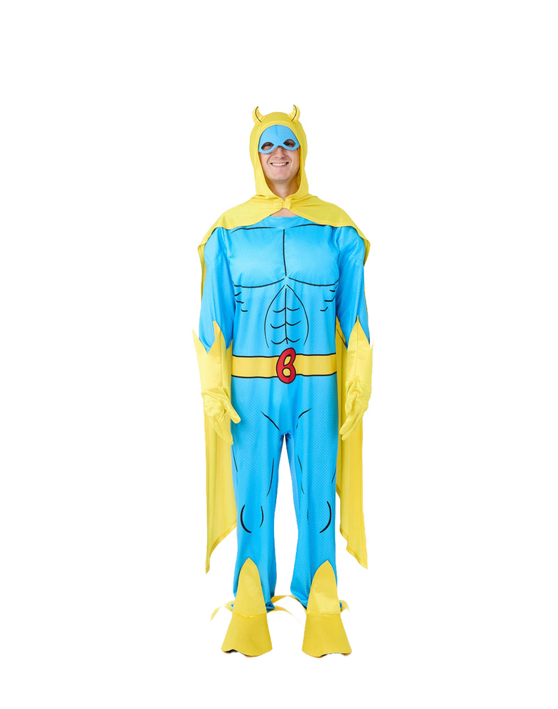 Beano Bananaman Mens White 5 Piece Costume
