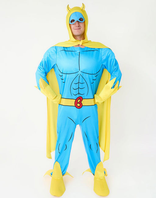 Beano Bananaman Mens White 5 Piece Costume