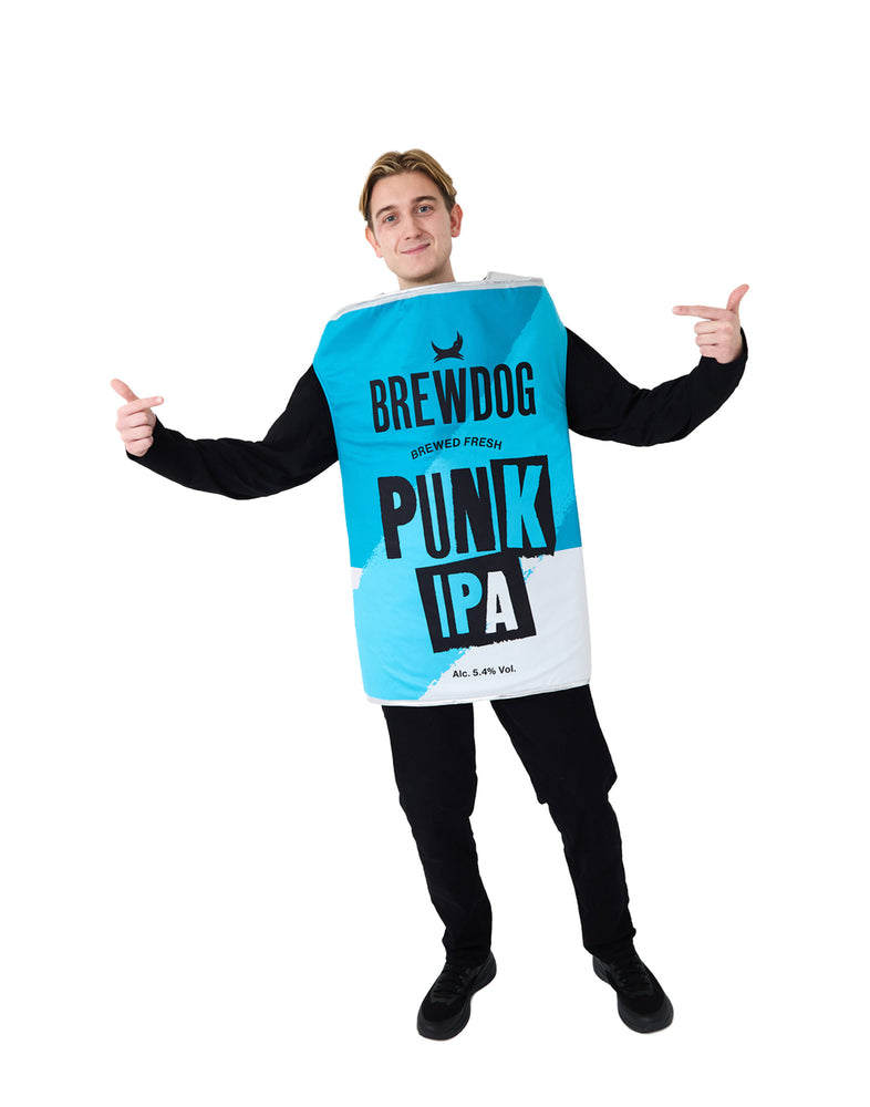 Brew Dog Punk IPA Can Mens Blue 1 Piece Costume