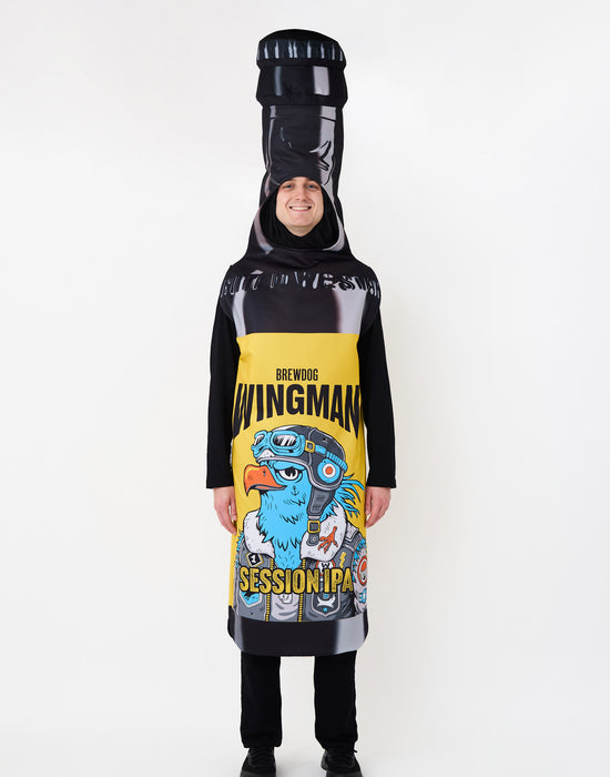 Brew Dog Wingman Bottle Mens Yellow 1 Piece Costume