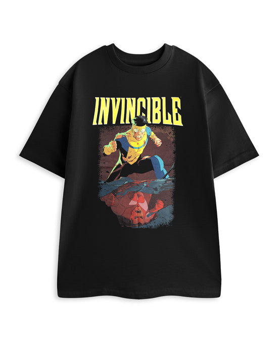 Invincible Character Mens Black Short Sleeved T-Shirt