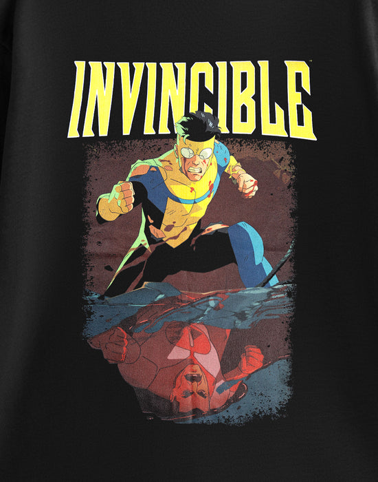 Invincible Character Mens Black Short Sleeved T-Shirt