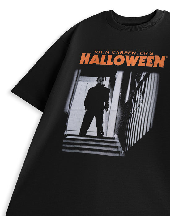 Halloween Stairway Unisex Black Short Sleeved T-Shirt