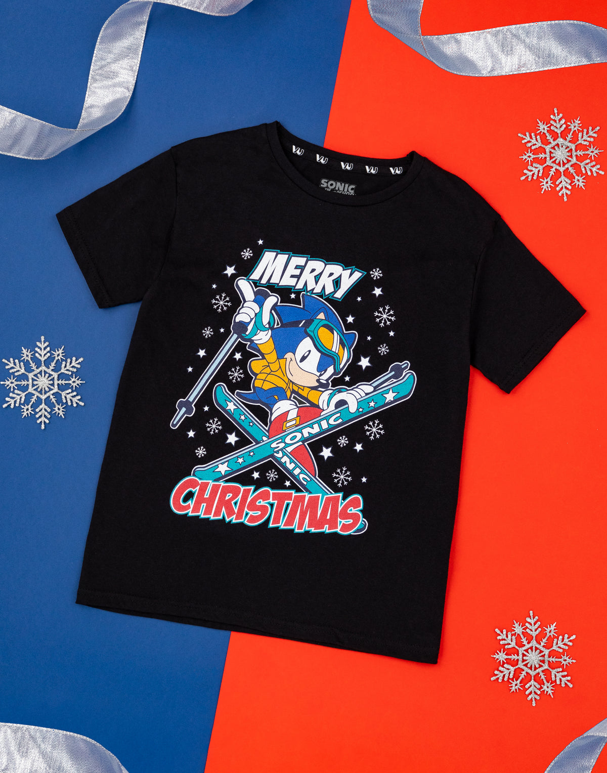 Maglietta Uomo Sonic The Hedgehog Natale - Grafica 'Deck The Halls', 100% Cotone, Licenza Ufficiale - 4