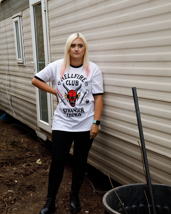 Stranger Things Hellfire Club Adults White T-Shirt
