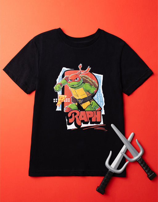 Teenage Mutant Ninja Turtles Boys Raph Black Short Sleeved T-Shirt