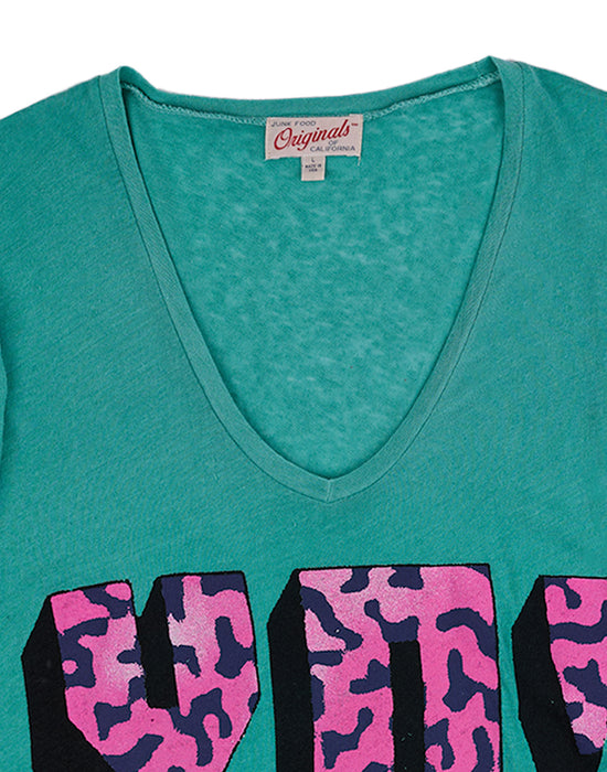 YO! Womens Turquoise Short Sleeved T-Shirt