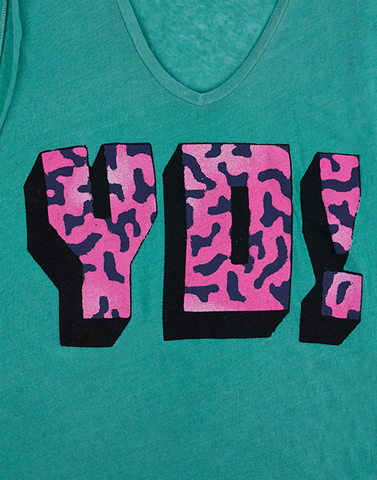 YO! Womens Turquoise Short Sleeved T-Shirt