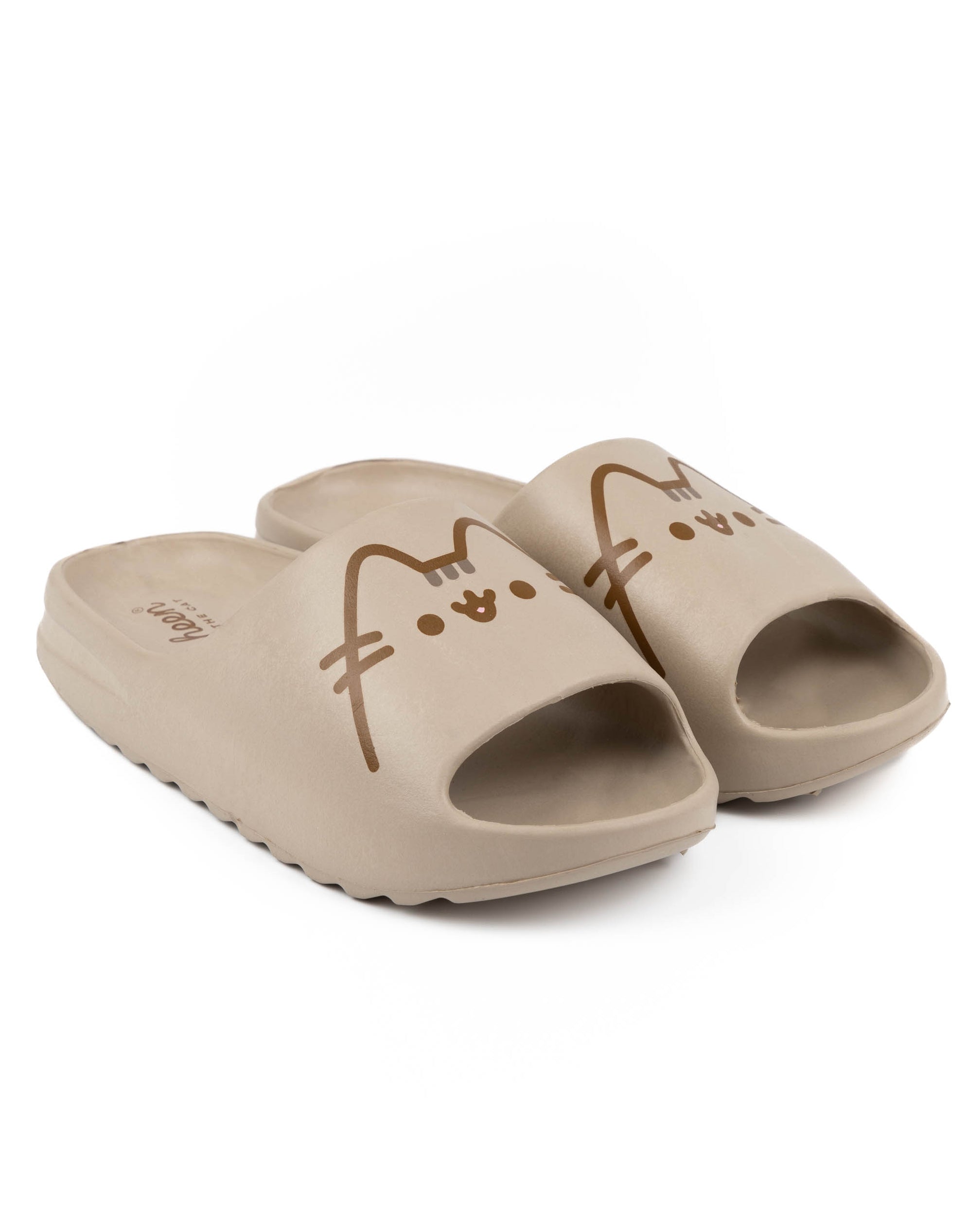 Pusheen The Cat Sliders Filles - Sandales Marron Chat Dessin Animé Pour Enfants