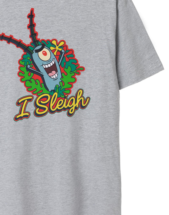 SpongeBob SquarePants I Sleigh Womens Grey Marl Short Sleeved T-Shirt