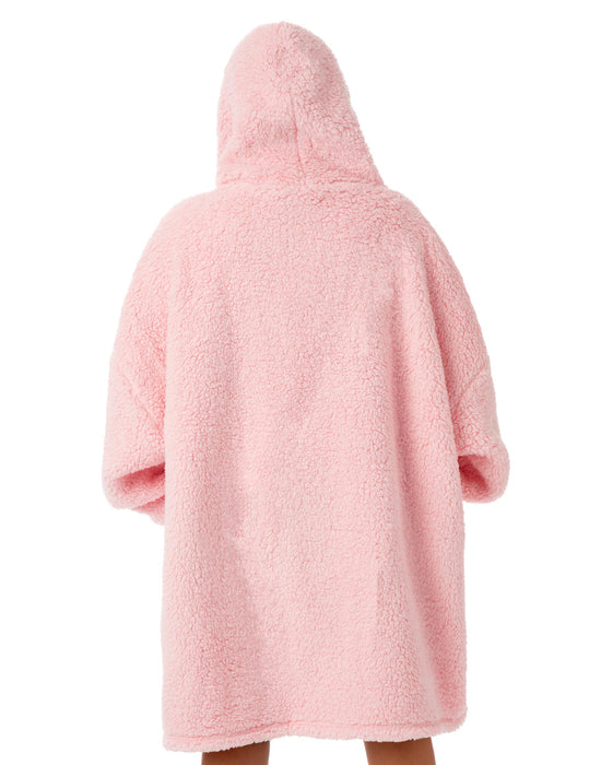 Barbie Women's Pink Full Sherpa Blanket Hoodie