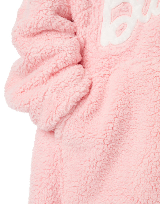 Barbie Women's Pink Full Sherpa Blanket Hoodie